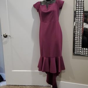 Purple Pudlum Bottom Dress with short train